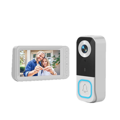 EntryView 1080P Video Doorbell with 4.3 Indoor Screen No App or Home Wi-Fi