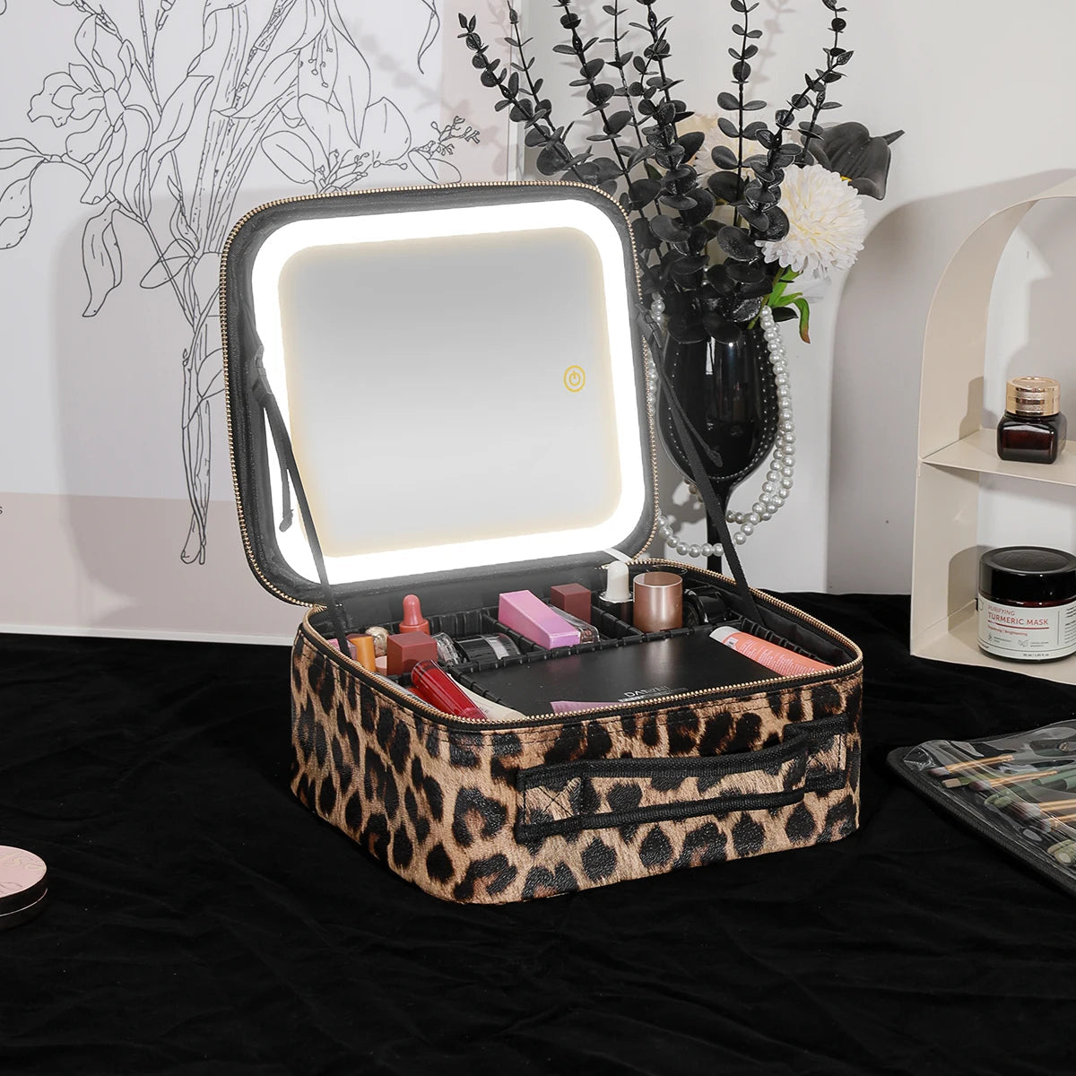 Portable LED Makeup Mirror 3 Color Light Settings
