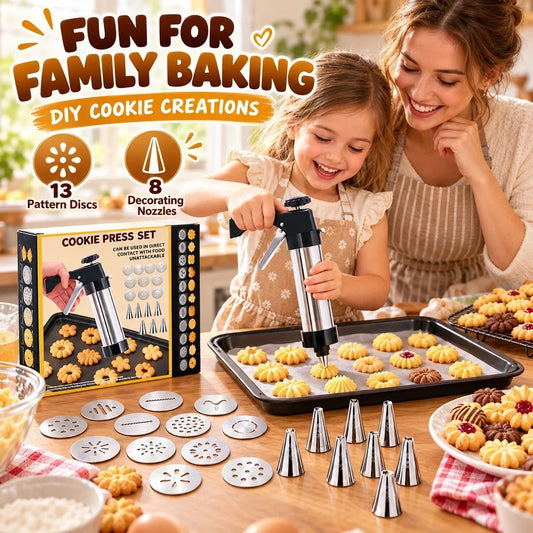 Stainless Steel Cookie Press & Decorating Kit