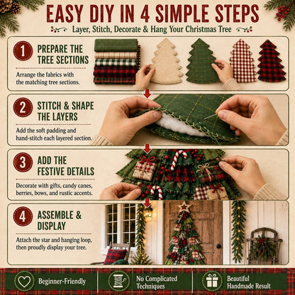 Beginner-Friendly DIY Oversized Patchwork Christmas Tree Door Hanging Kit