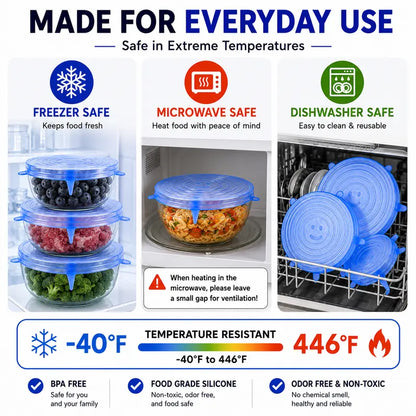 6 Pack Silicone Stretch Lids