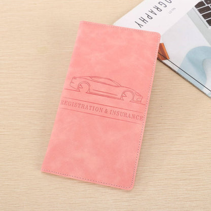 Premium Suede-Feel Vehicle Document Organizer | Magnetic Closure Wallet