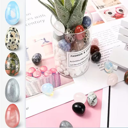 10Pcs Easter Egg Stones | Crystal Polished Gemstone Eggs | DIY Home Decor Accents