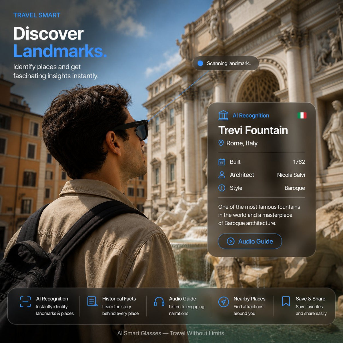 AI Smart Glasses 4K POV Camera | Multi-Language Translation & AR Navigation