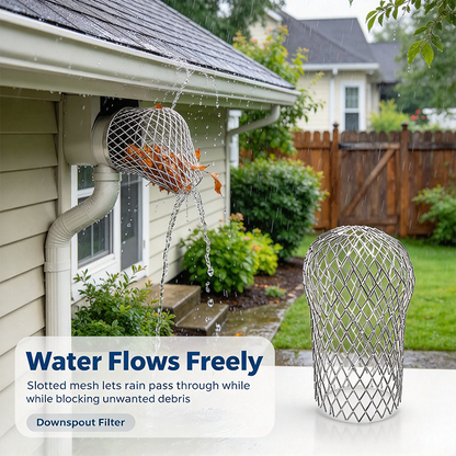 2PCS Aluminum Alloy Gutter Guard Filter, Roof Rain Gutter Downspout Strainer