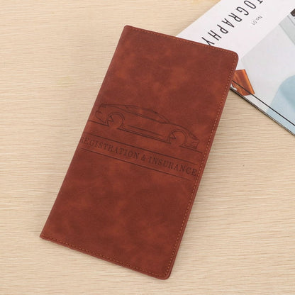 Premium Suede-Feel Vehicle Document Organizer | Magnetic Closure Wallet