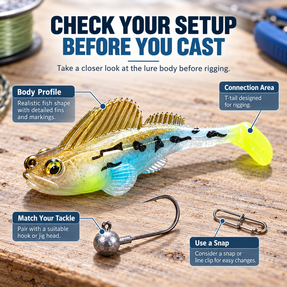 5-Piece T-Tail Soft Lure Set with Box