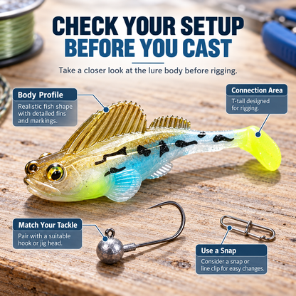 5-Piece T-Tail Soft Lure Set with Box