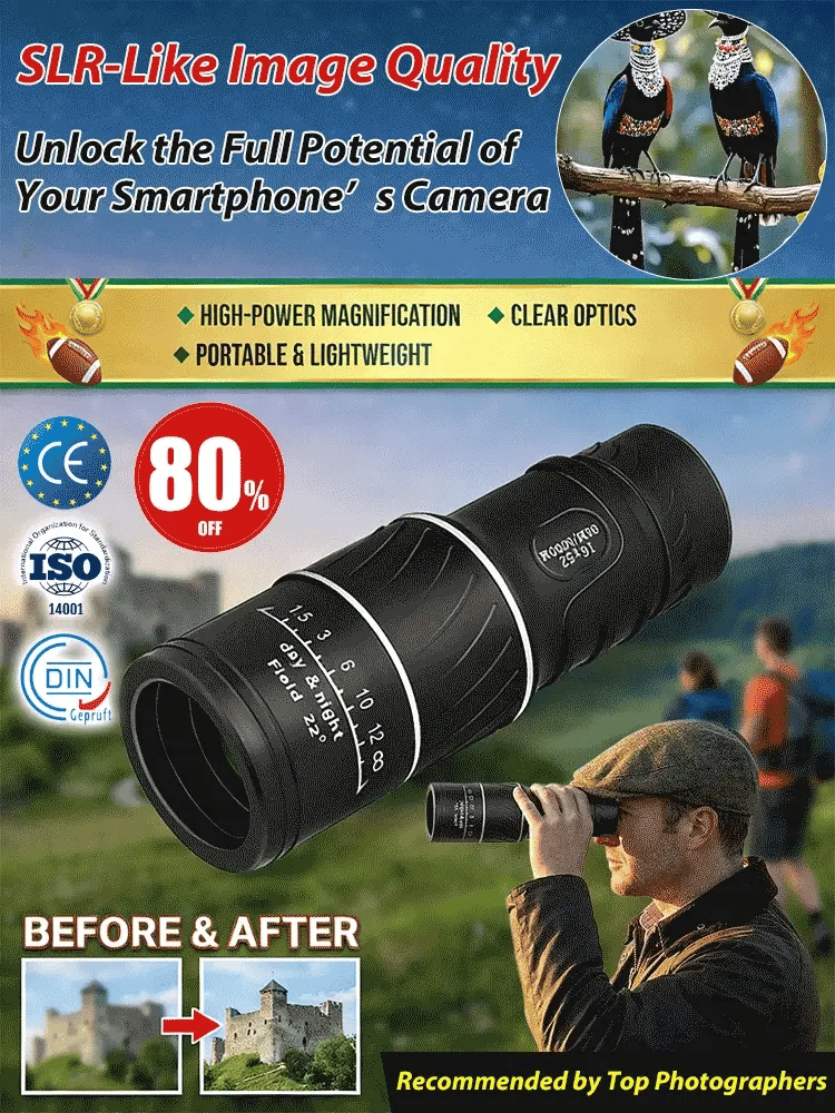 Recommended by mountain guides! 100x high-powered monoculars, IPX5 waterproof and fogproof