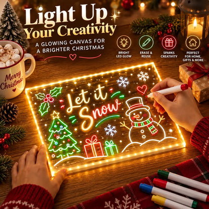 Reusable Acrylic LED Message Board Light-Up Writing & Drawing Display