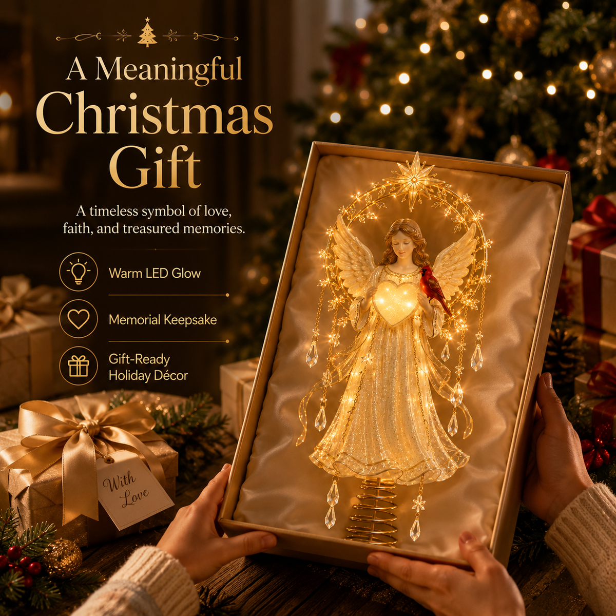 Meaningful Christmas Tree Topper Collection Lighted Holiday Keepsakes