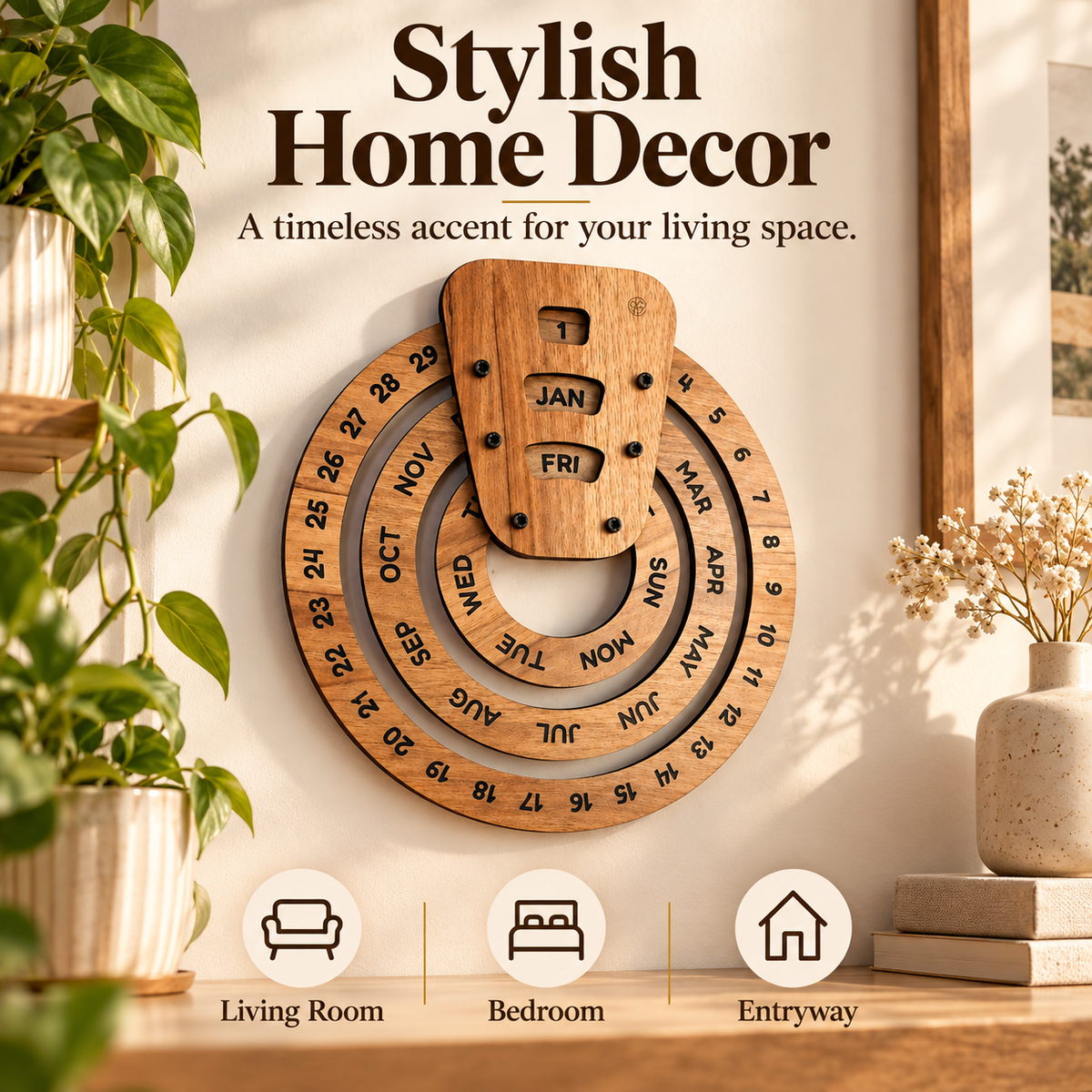Perpetual calendar, wooden perpetual calendar