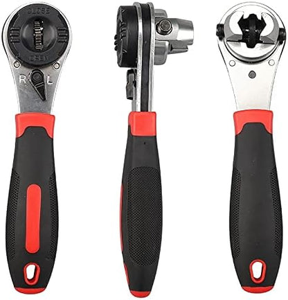 Adjustable Ratchet Wrench 6-22mm Heavy Duty CR-V Steel Repair Spanner