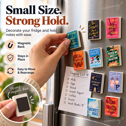 Tiny Library Mini Book Magnets 20-Piece Refrigerator Magnet Set