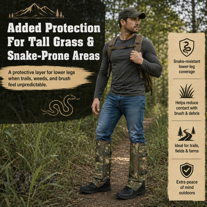 Snake-Resistant Outdoor Leg Gaiters