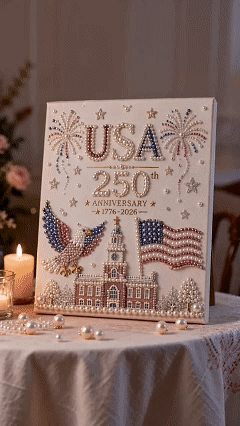 USA Anniversary Pearl Painting