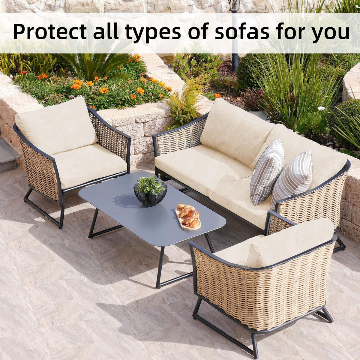 Stretch Sofa Cushion Covers Set (4 / 8 / 12 PCS)