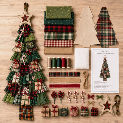 Beginner-Friendly DIY Oversized Patchwork Christmas Tree Door Hanging Kit