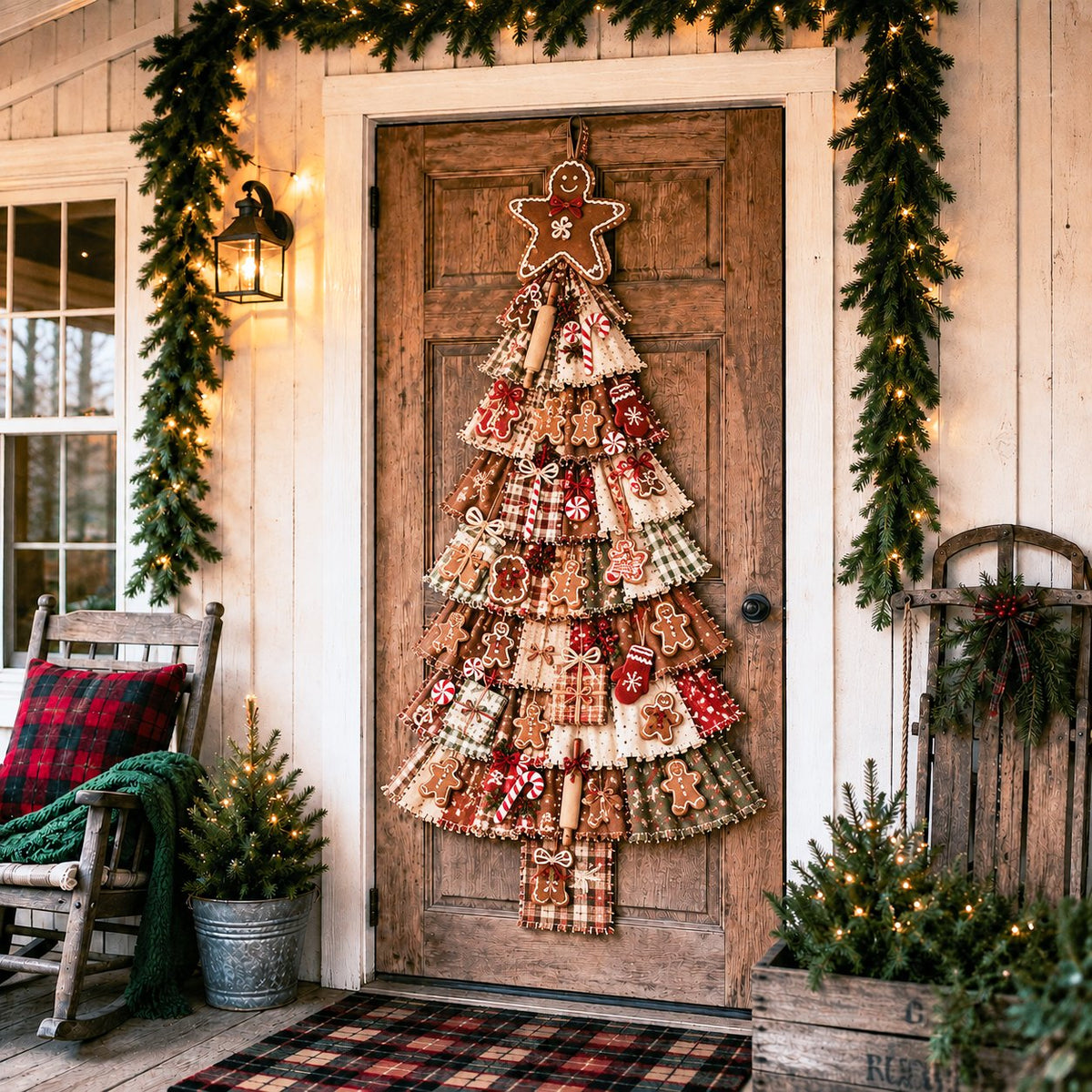 Beginner-Friendly DIY Oversized Patchwork Christmas Tree Door Hanging Kit