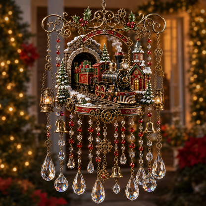 Christmas Crystal Wind Chime for Porch & Garden Decor