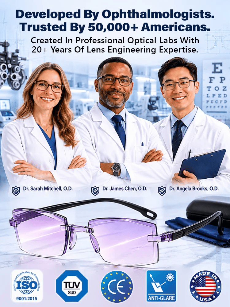 Rediscover Clear Vision Smart Zoom Diamond-Cut Reading Glasses
