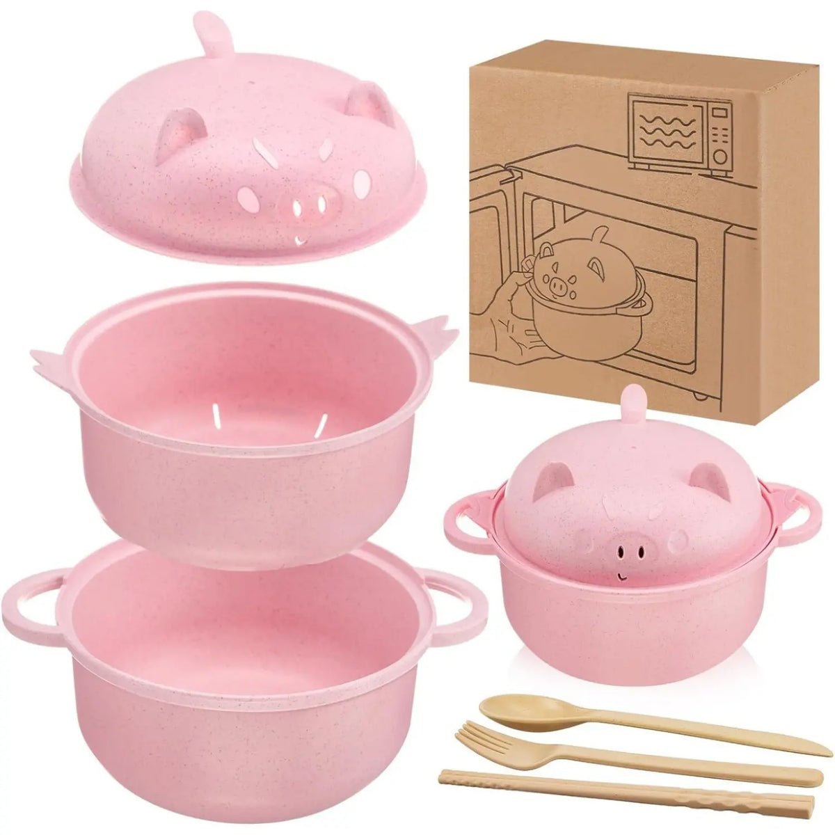 Kitchenware Tableware Value Pack with Strainer Lid, Handle, Utensils (Spoon, Fork, Chopsticks)