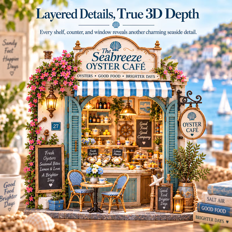 The Seabreeze Oyster Caf -DIY 3D Miniature Coastal Caf Kit
