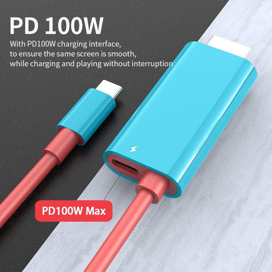 2M USB-C to HDMI Cable 4K Display & 100W PD Charging for Switch, Phones, Tablets & Laptops