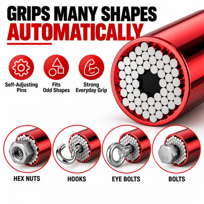 Universal Socket Tool 7 19mm Self-Adjusting Grip Socket with Drill Adapter