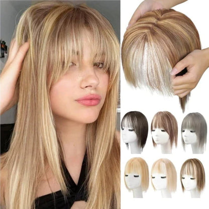 Superior Quality-Natural Hair Toppers With Bangs For Women