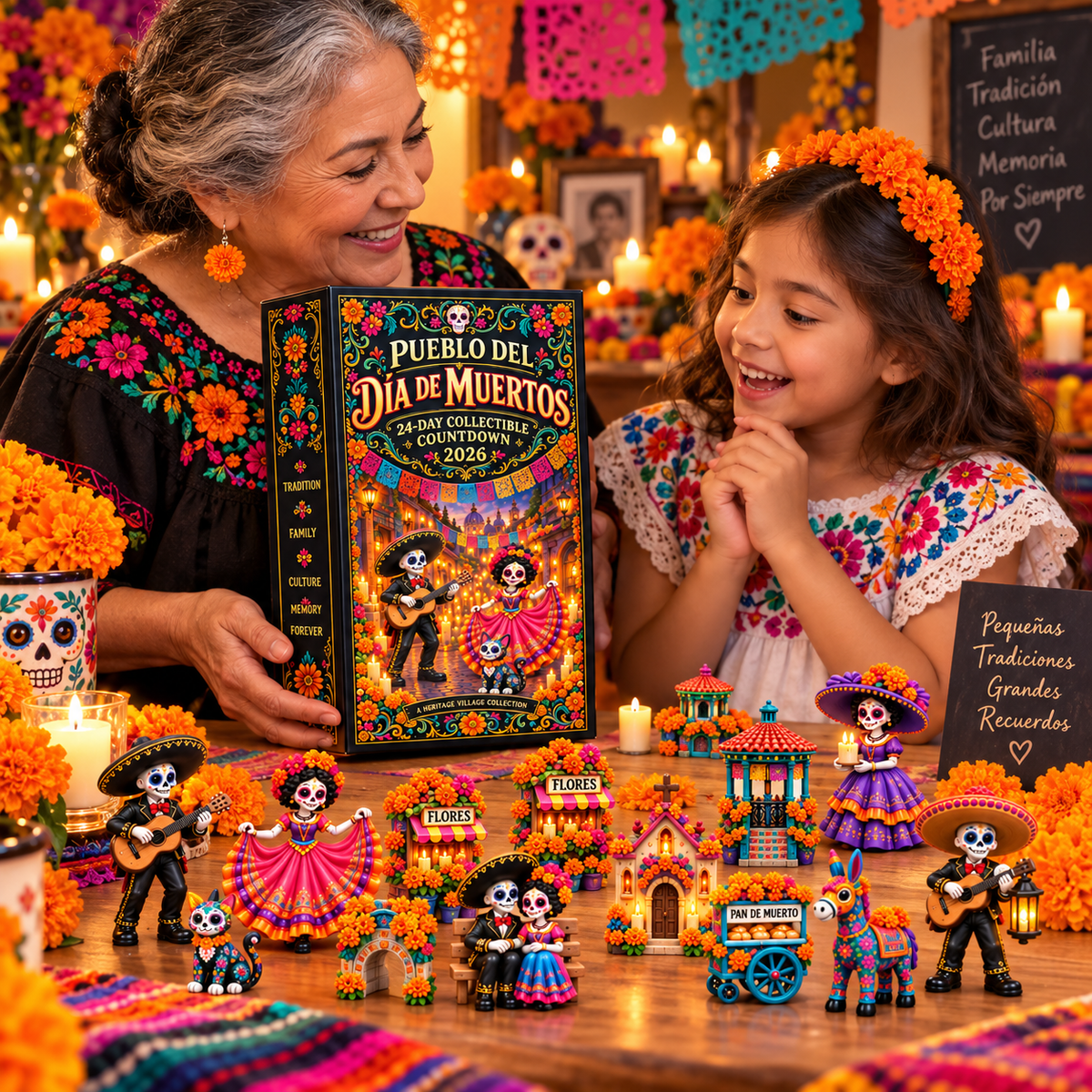 Pueblo del D a de Muertos 2026 24-Day Day of the Dead Collectible Countdown Calendar with 24 Unique Miniatures