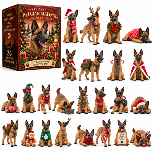 24 Days of Belgian Malinois Joy 24 Unique Collectible Figurines