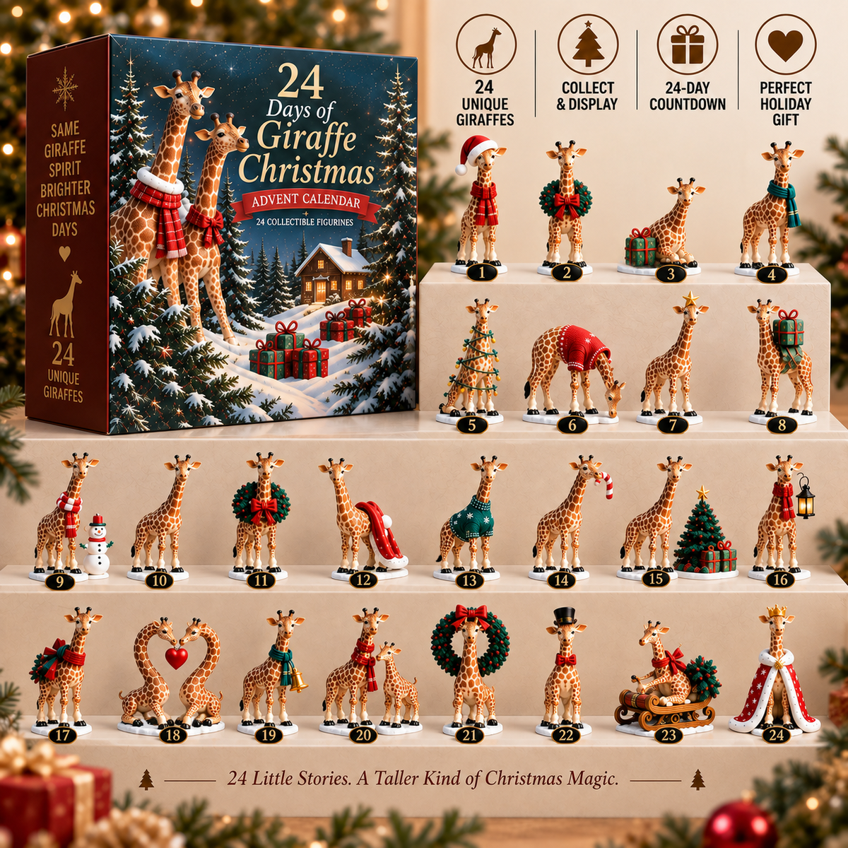 24 Days of Giraffe Christmas 24 Unique Holiday Characters