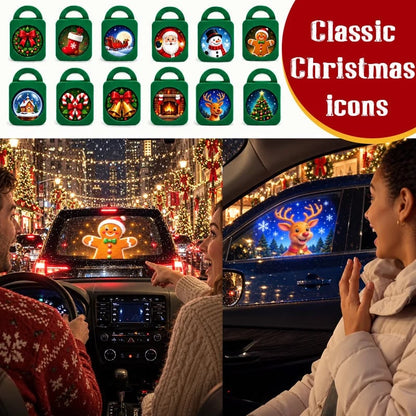 🎅🌠🎄 Merry Ride Christmas Car Projector Light – 5D Festive Projection Effect！