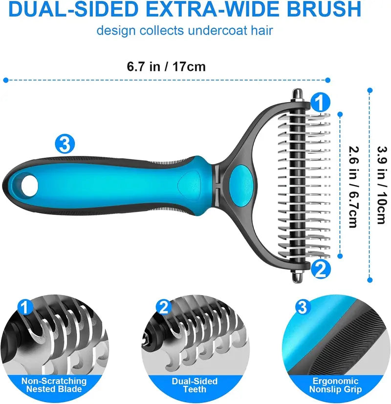 The Last Brush You'll Ever Need Double-Sided Pet Grooming Rake