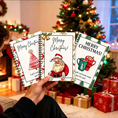 DIY Spiral-Bound Christmas Gift Card Album with Surprise Pages