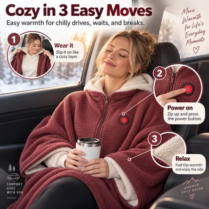 Wearable Heated Blanket for Cozy Couch & Desk Comfort