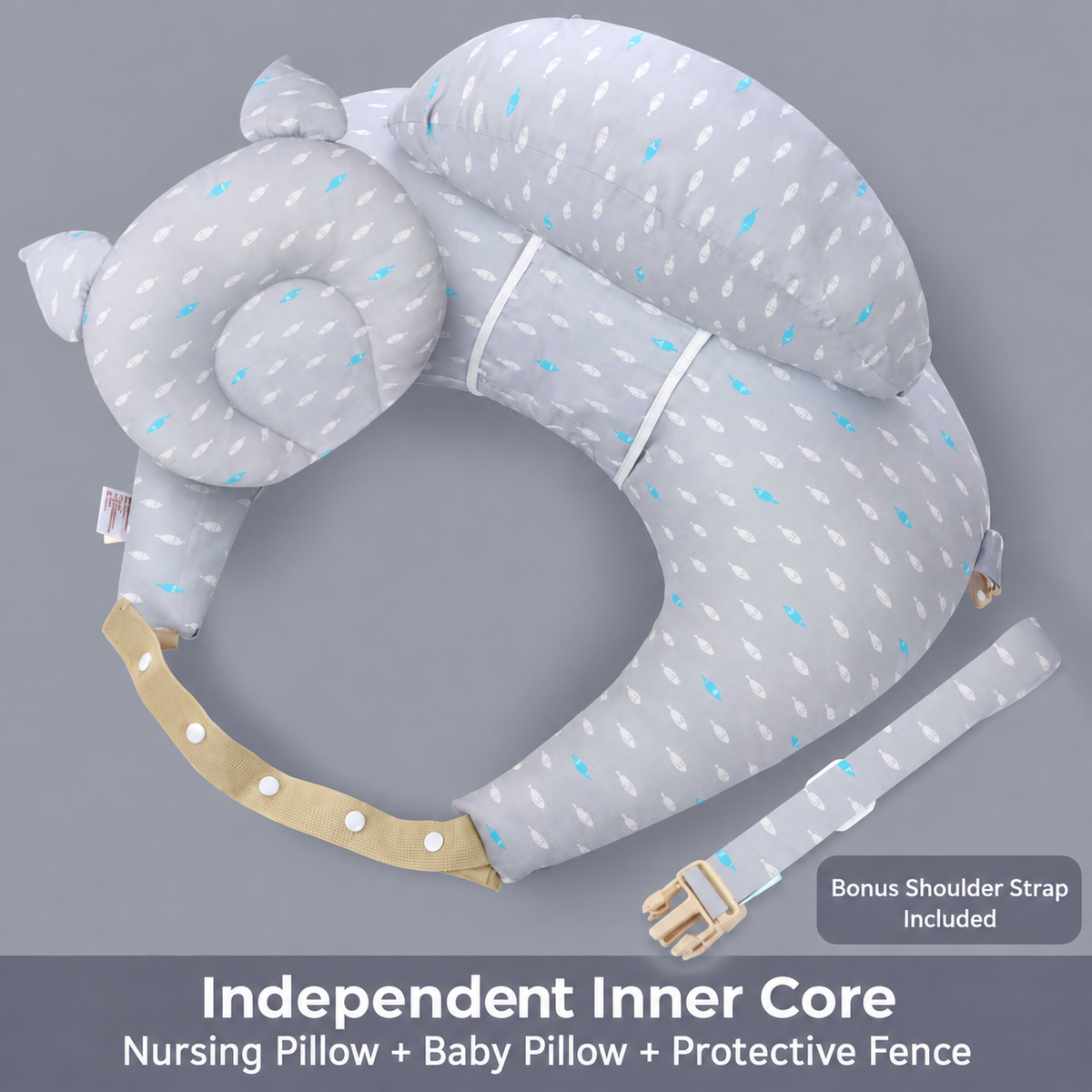 Wearable Nursing Pillow Wraparound Feeding Cushion with Adjustable Strap
