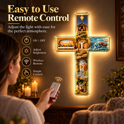 The Vigil Cross Illuminated Biblical Story Wall Cross