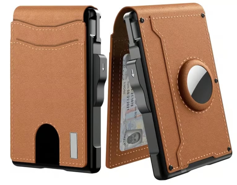 Men's Business Style Pu Leather Card Slots for Airtag, Rfid Blocking Wallet for Daily & Back To School (not Airtag)