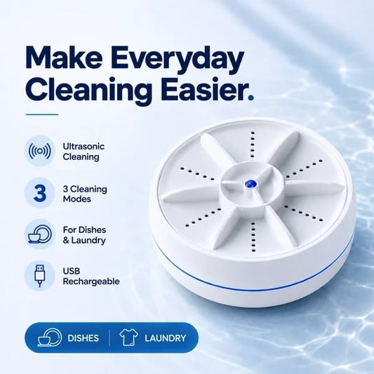 Noomoriey Portable Ultrasonic Washer for Dishes & Laundry
