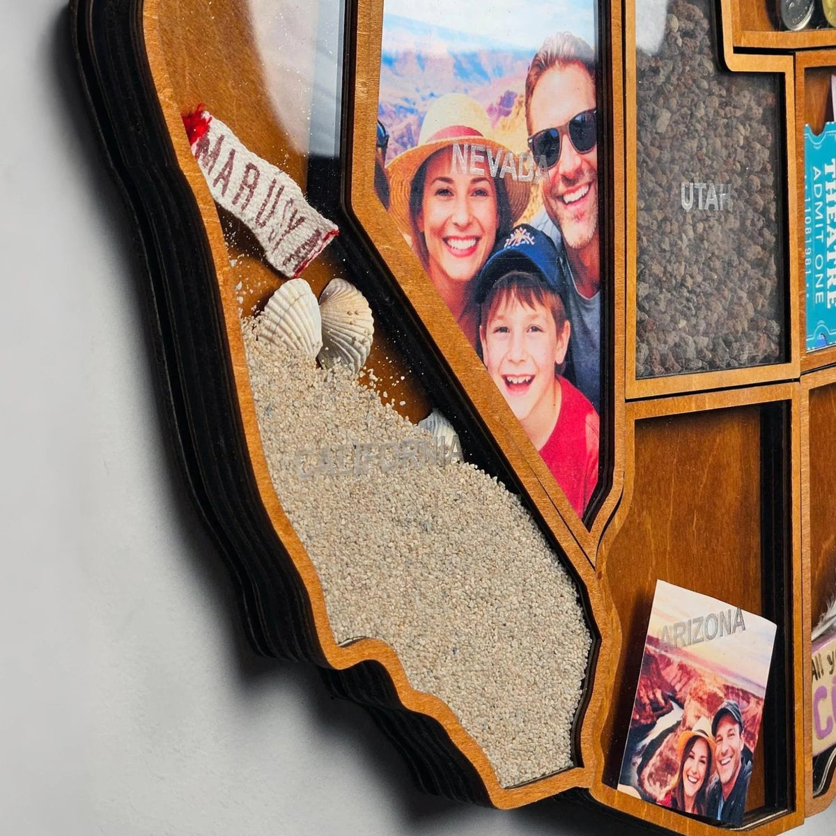 Personalized USA Travel Memory Map Collect & Display Your Travel Keepsakes