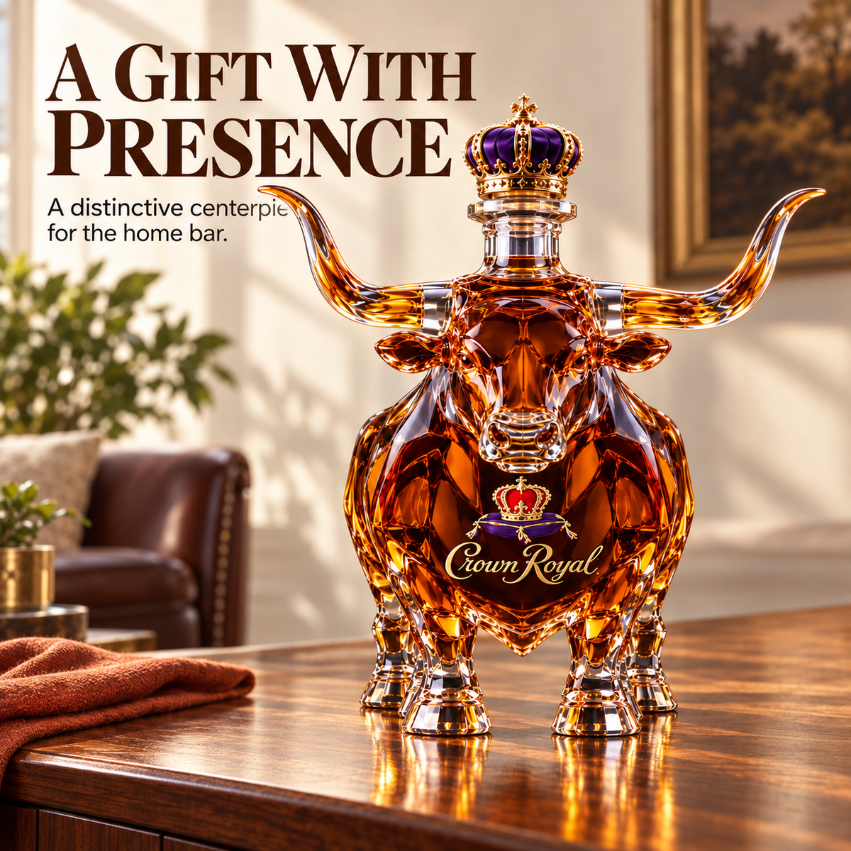 Crown Royal Texas Longhorns Whiskey Bottle