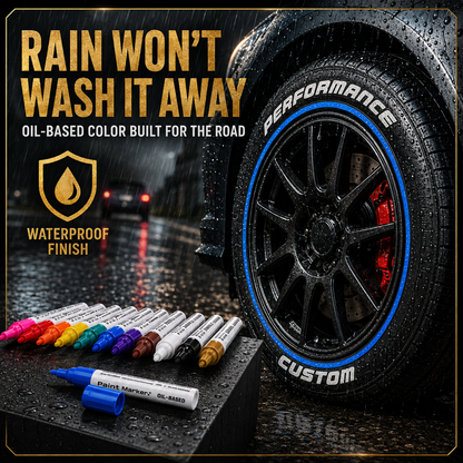 Oil-Based Waterproof Tire Marker Pen Single-color 5-pack