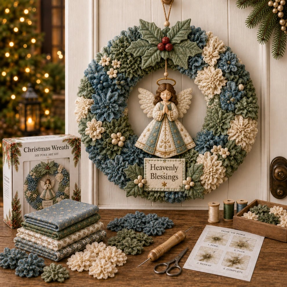 Offer 3D Fabric Poke Christmas Wreath DIY Kit