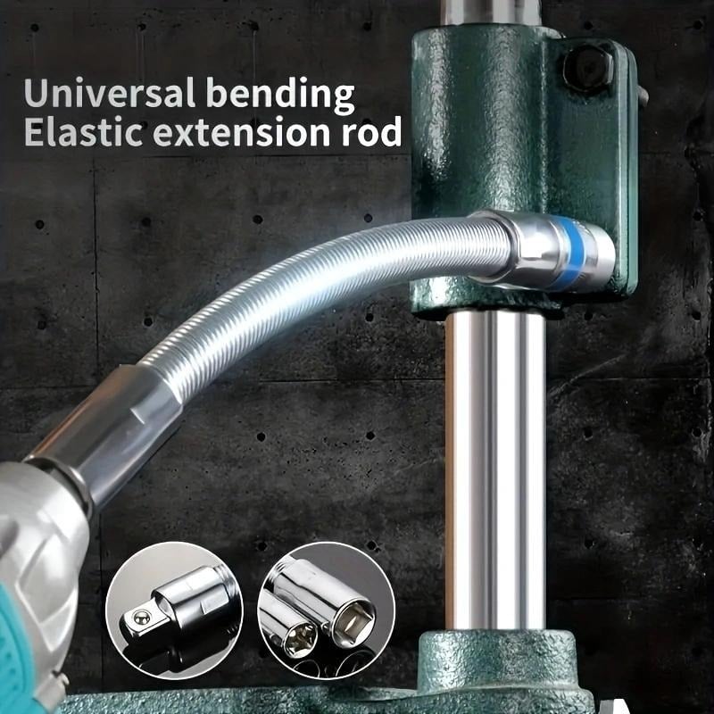 2026 1/2 Inch 35cm Socket Ratchet Wrench Set - 3 Bendable Shafts, Wrench Extender Tool, Connecting Rod