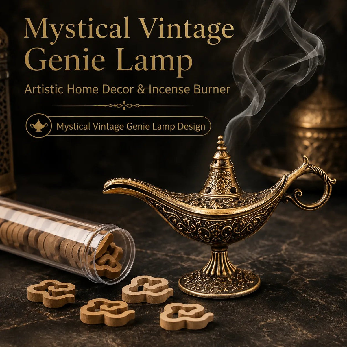Vintage Aladdin Genie Lamp Incense Holder