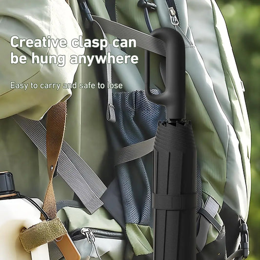 Portable Automatic Folding Umbrella-Windproof Waterproof with Loop Buckle