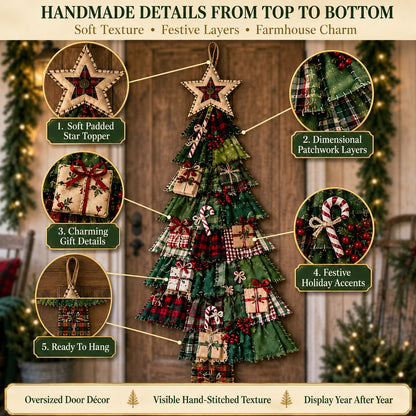 Beginner-Friendly DIY Oversized Patchwork Christmas Tree Door Hanging Kit