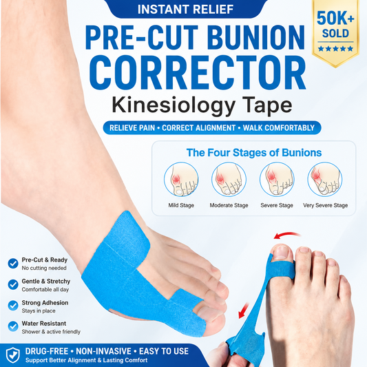 Pre-Cut Bunion Relief Kinesiology Tape Ready-to-Use Corrector Strips